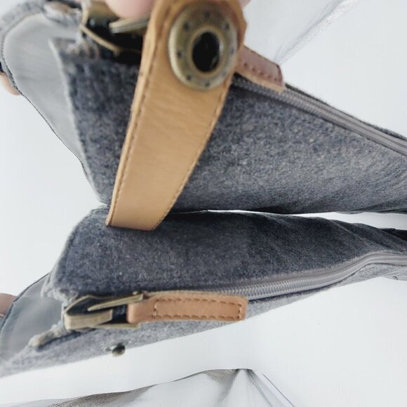 NEW Sam Edelman Penny Gray Black Mixed Media Tall Riding Boots Women's Size 5.5 - Picture 9 of 11